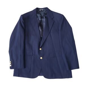 Vintage Oakmont Navy Blue Gold Button Blazer Jacket Sport Coat Half Lined 44S